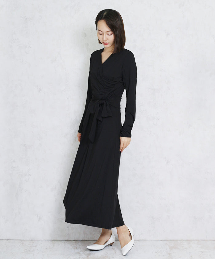 マーサ MARTHA ロングカシュクールジャージーワンピース （ロイヤルブルー） ロイヤルブルー