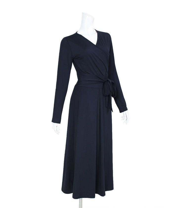 マーサ MARTHA ロングカシュクールジャージーワンピース （ロイヤルブルー） ロイヤルブルー