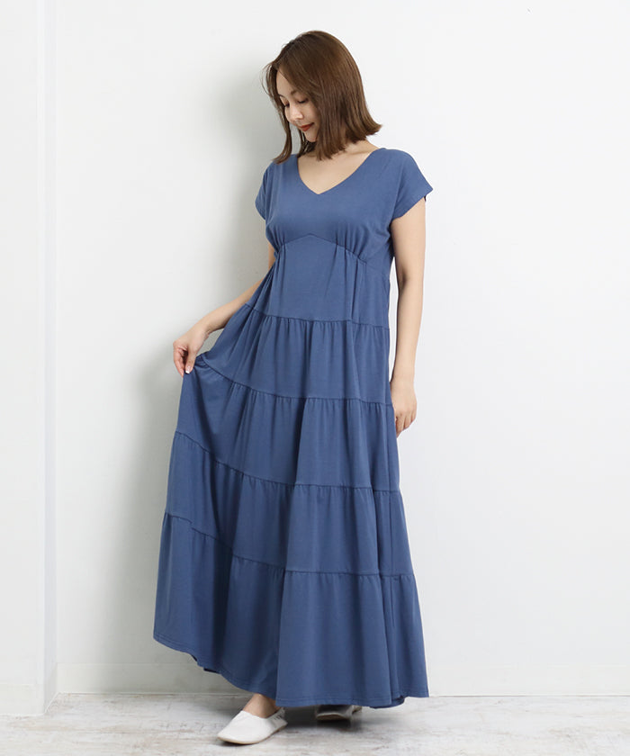 マーサ MARTHA カットソーロングワンピース （ブルー） ブルー
