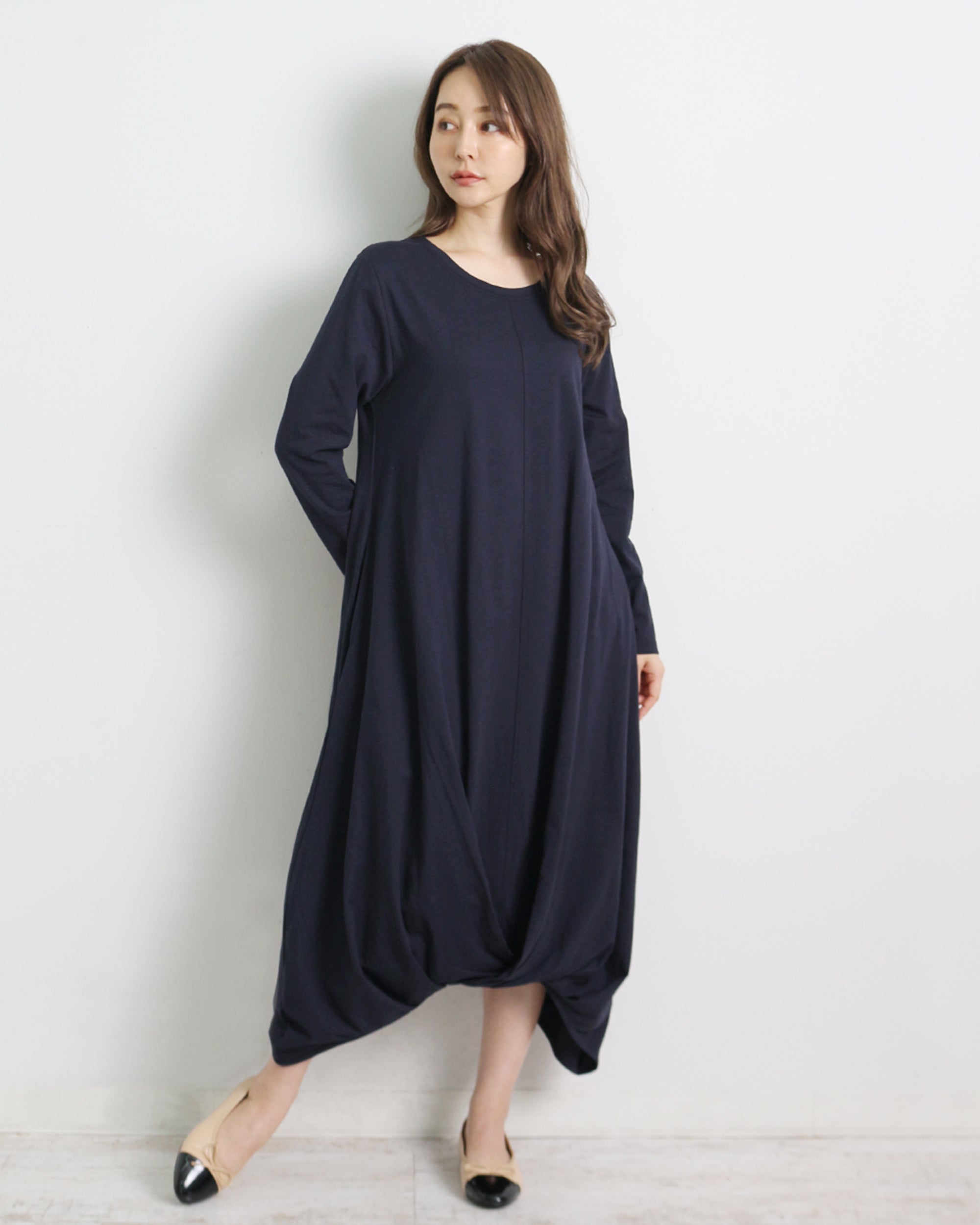 Martha Cotton Tuck Hem Wide One-Piece Dress