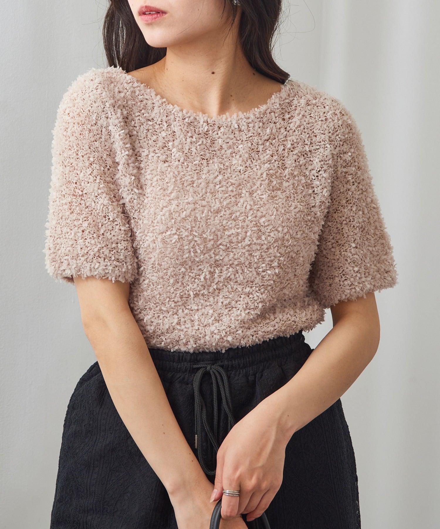 マガジンデモードシュシュ MAGASIN DE MODE Chou Chou チョウチョヤーンニットトップス DTK （ベージュ） ベージュ