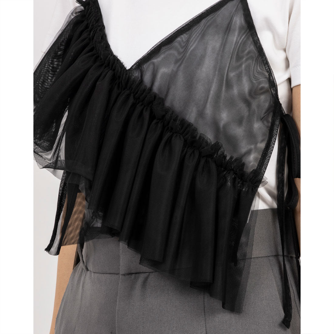 マガジンデモードシュシュ MAGASIN DE MODE Chou Chou チュールアシメフリルビスチェ XNN （ブラック） ブラック