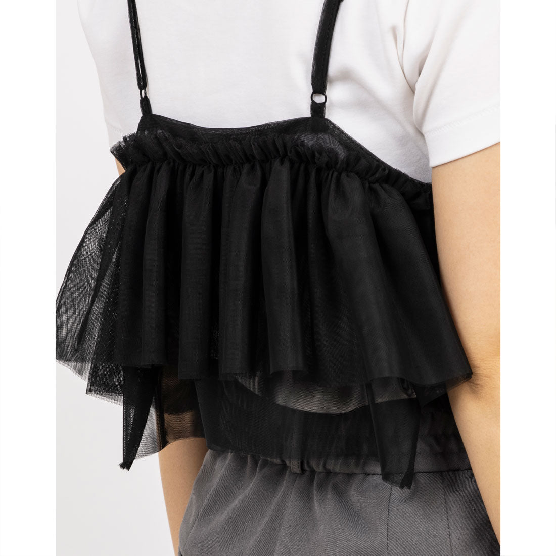 マガジンデモードシュシュ MAGASIN DE MODE Chou Chou チュールアシメフリルビスチェ XNN （ブラック） ブラック