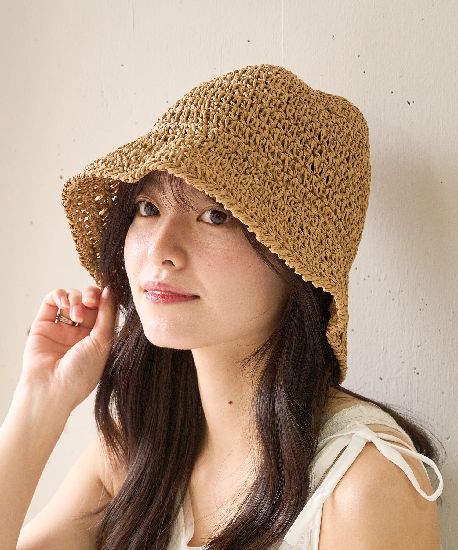 マガジンデモードシュシュ MAGASIN DE MODE Chou Chou ペーパーバケットハット KNF127 （ベージュ） ベージュ
