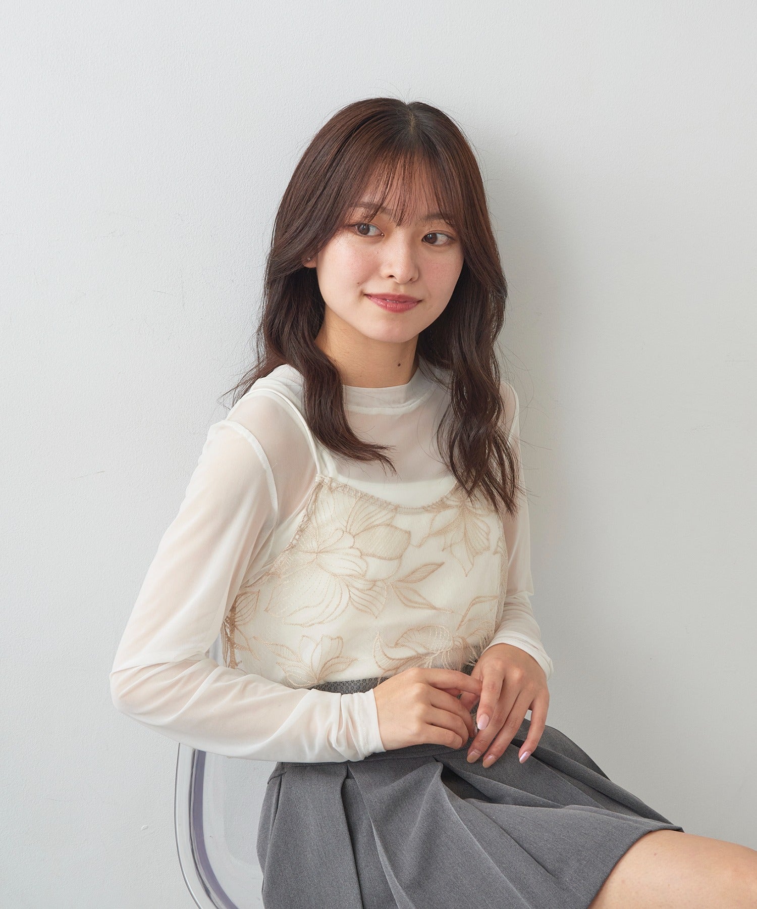 マガジンデモードシュシュ MAGASIN DE MODE Chou Chou チュール花柄刺繍ビスチェ XNN （オフホワイト） オフホワイト