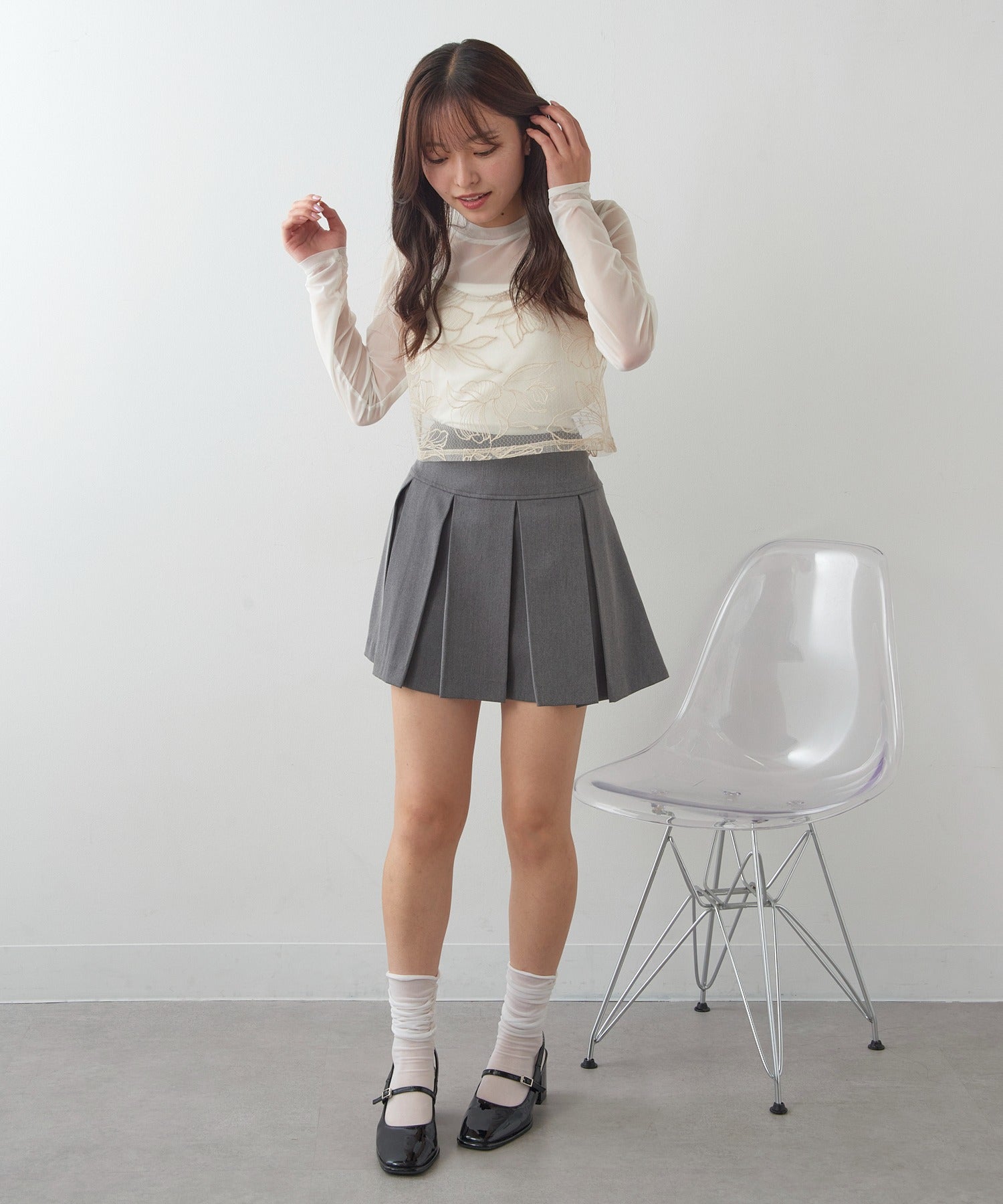 マガジンデモードシュシュ MAGASIN DE MODE Chou Chou チュール花柄刺繍ビスチェ XNN （オフホワイト） オフホワイト
