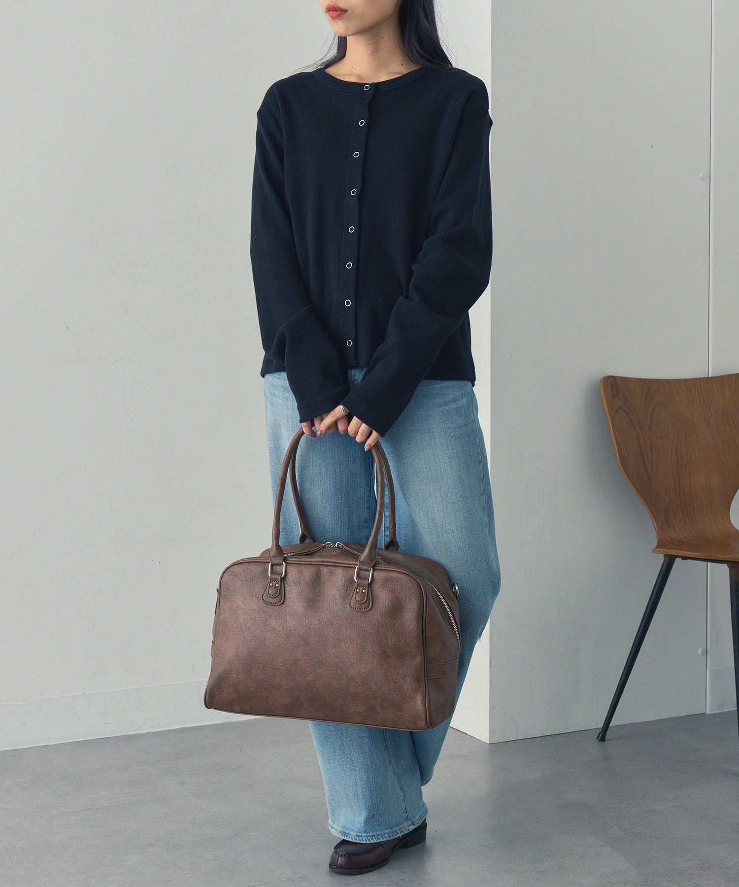 マガジンデモードオンジェナ MAGASIN DE MODE Onjna フェイクレザー2wayラージボストン SNBD （ブラウン） ブラウン