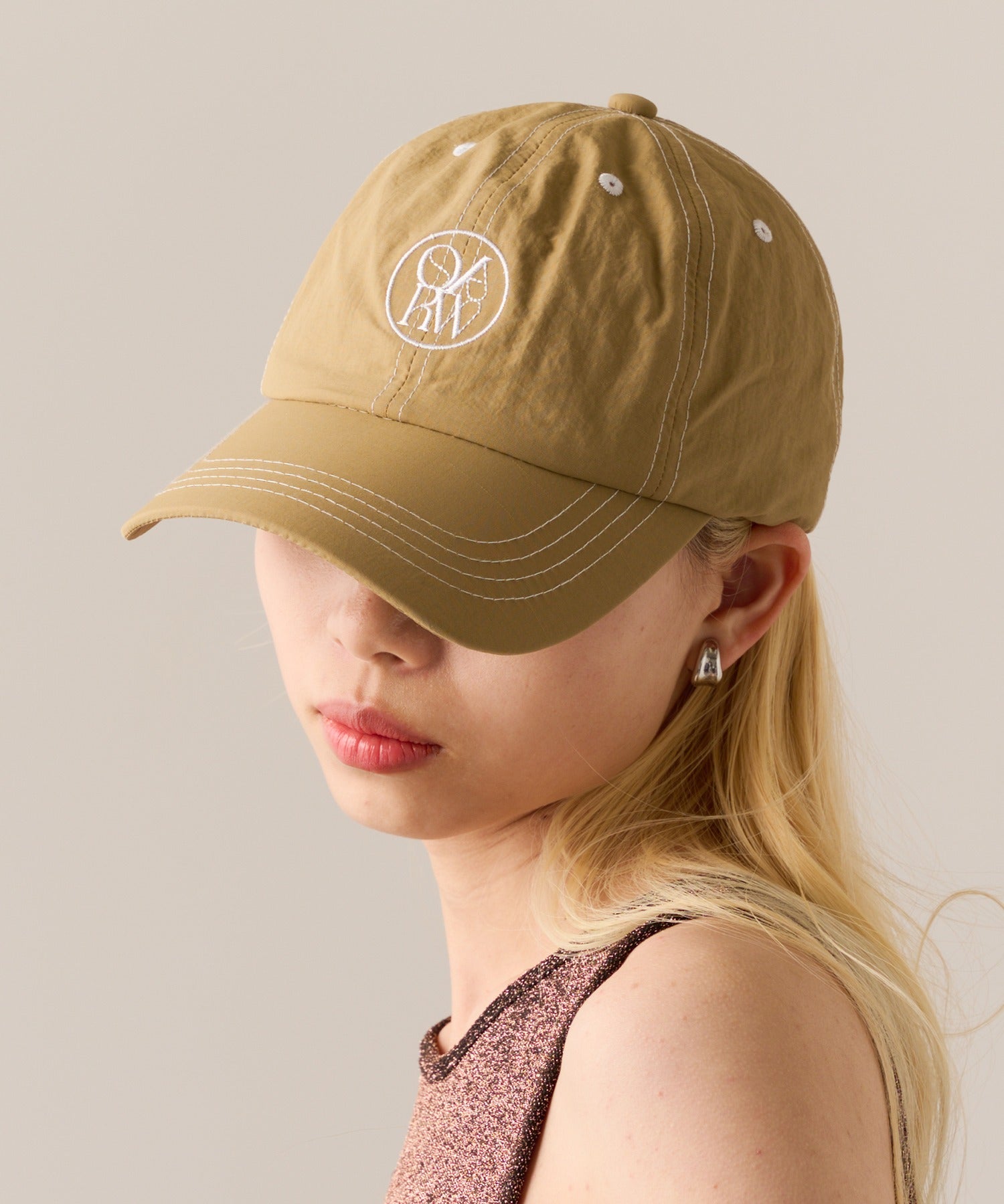 マガジンデモードオンジェナ MAGASIN DE MODE Onjna 配色ステッチキャップ GLR （ベージュ） ベージュ