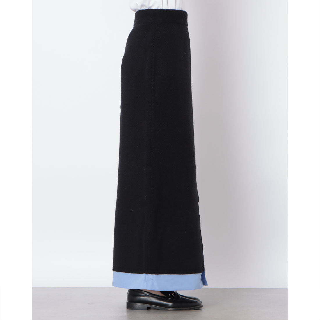 マガジンデモードオンジェナ MAGASIN DE MODE Onjna アルパカタッチ シャツドッキングスカート DTK （ブラック） ブラック
