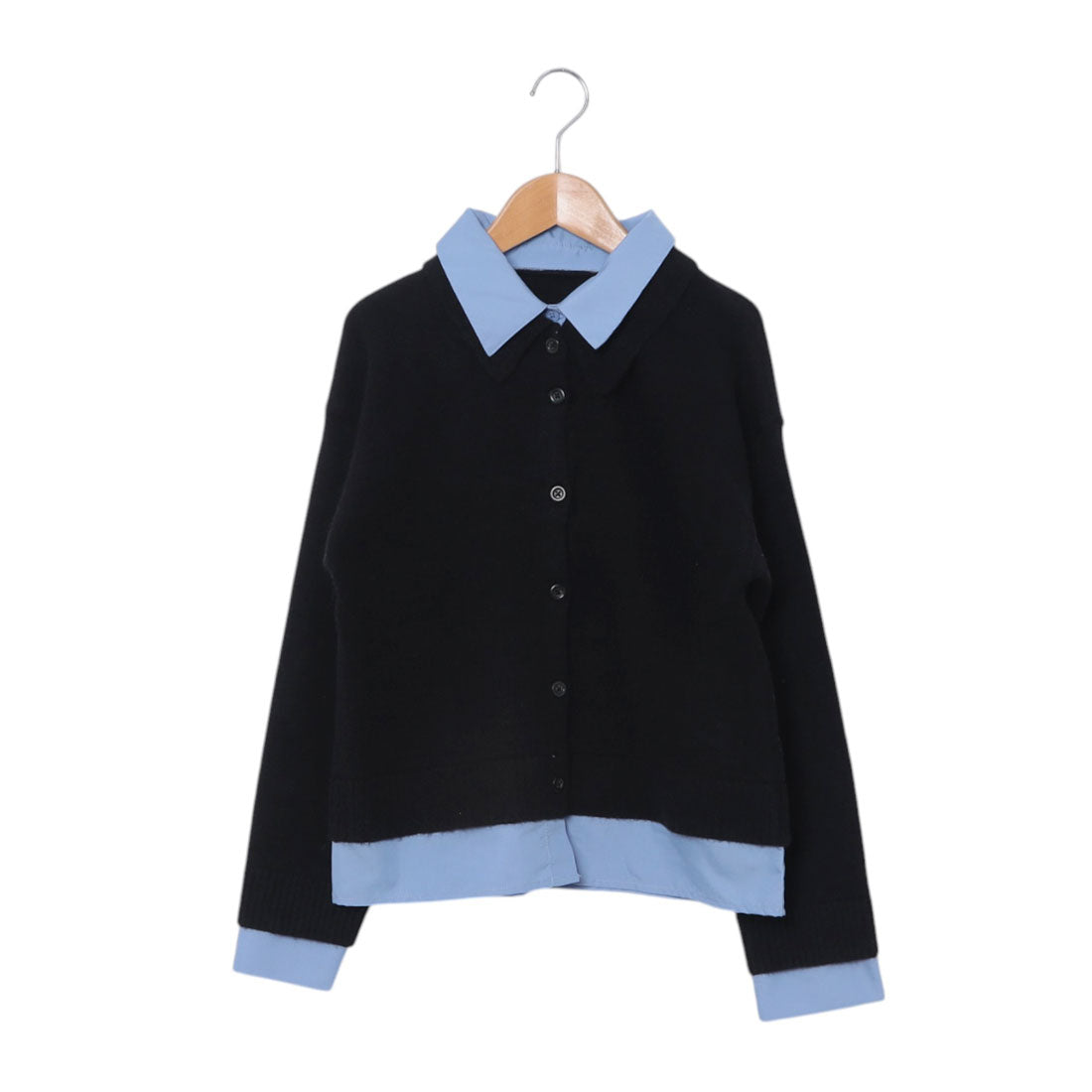 マガジンデモードオンジェナ MAGASIN DE MODE Onjna アルパカタッチ シャツドッキングカーディガン DTK （ブラック） ブラック