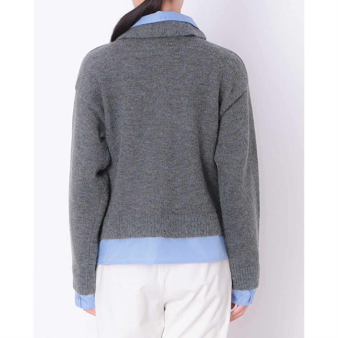 マガジンデモードオンジェナ MAGASIN DE MODE Onjna アルパカタッチ シャツドッキングカーディガン DTK （ブラック） ブラック