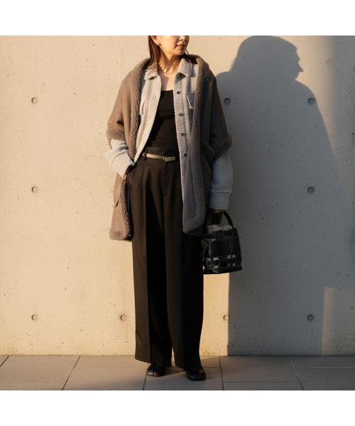 マルモア 【marmors】tweed fringe shirt BLACK Marmors Jacket Fringe Shirt 225301131 Fringe Tweed