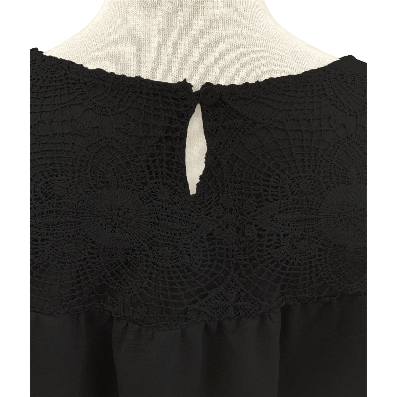 マハラモダン MAHARA MODERN ヴィンテージワッシャーレースポンチョ （ブラック） ブラック