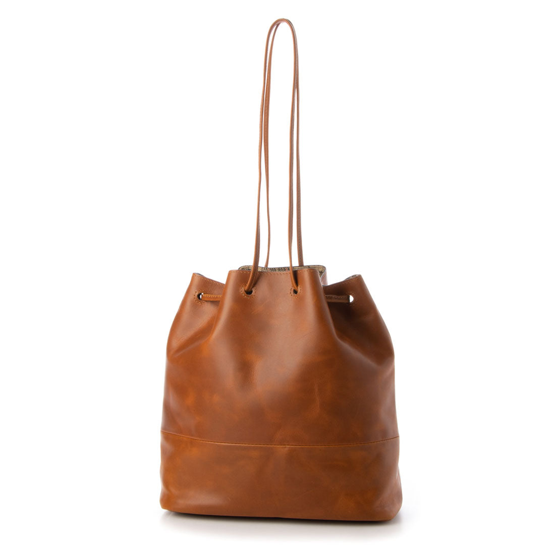 マドゥリ MADULI レザー巾着バッグ （BROWN） BROWN