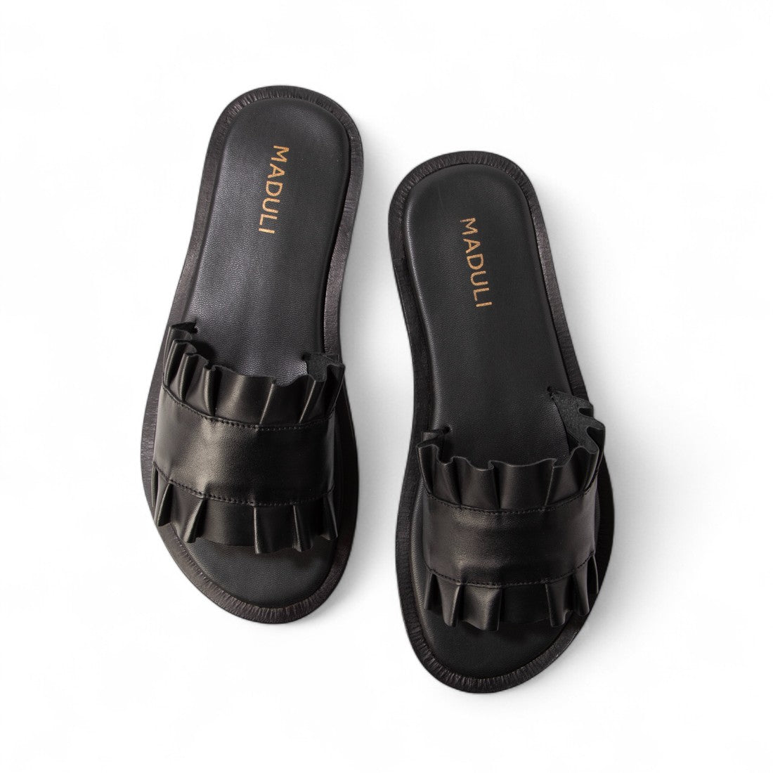 マドゥリ MADULI フリルサンダル （BLACK） BLACK