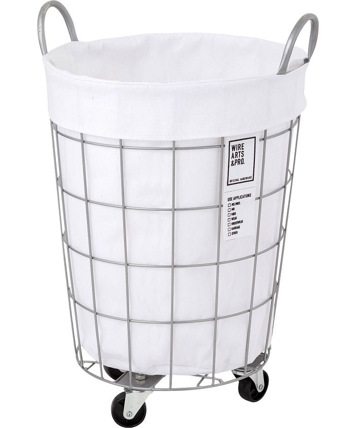 ブリッド BRID WIRE ARTS & PRO LAUNDRY ROUND BASKET with CASTER 33L