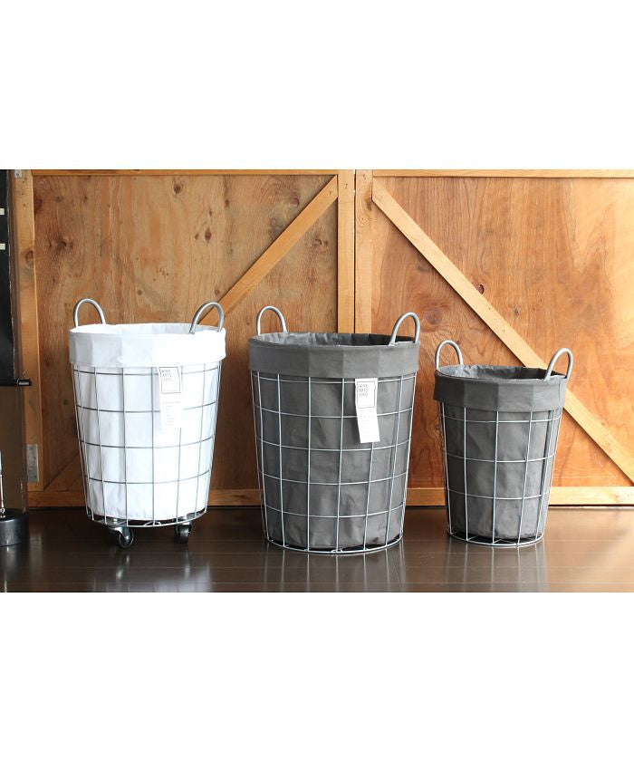 ブリッド BRID WIRE ARTS & PRO LAUNDRY ROUND BASKET with CASTER 33L