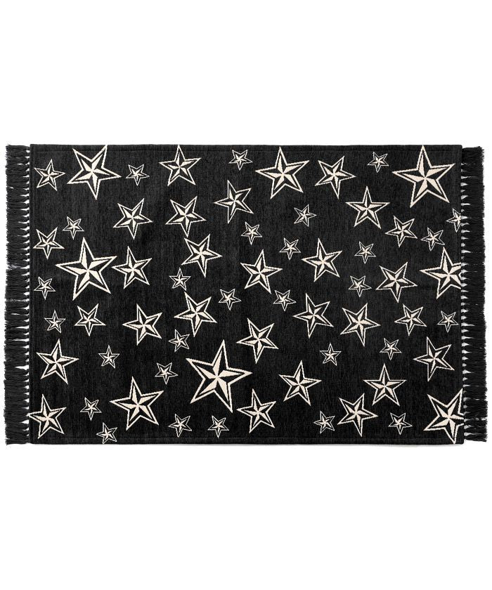 BRID STAR FRINGE RUG 90×130