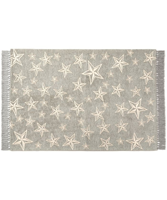 BRID STAR FRINGE RUG 90×130