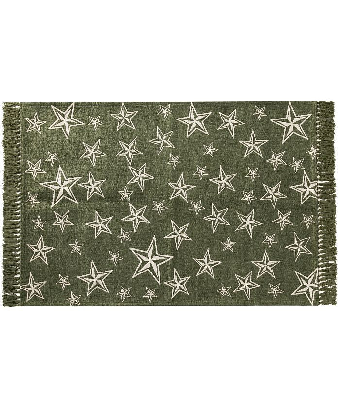 BRID STAR FRINGE RUG 90×130