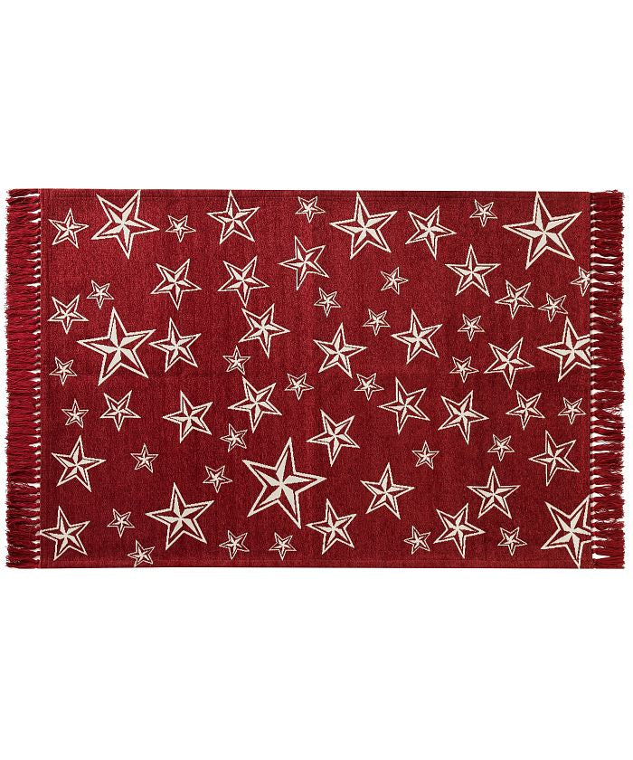 BRID STAR FRINGE RUG 90×130
