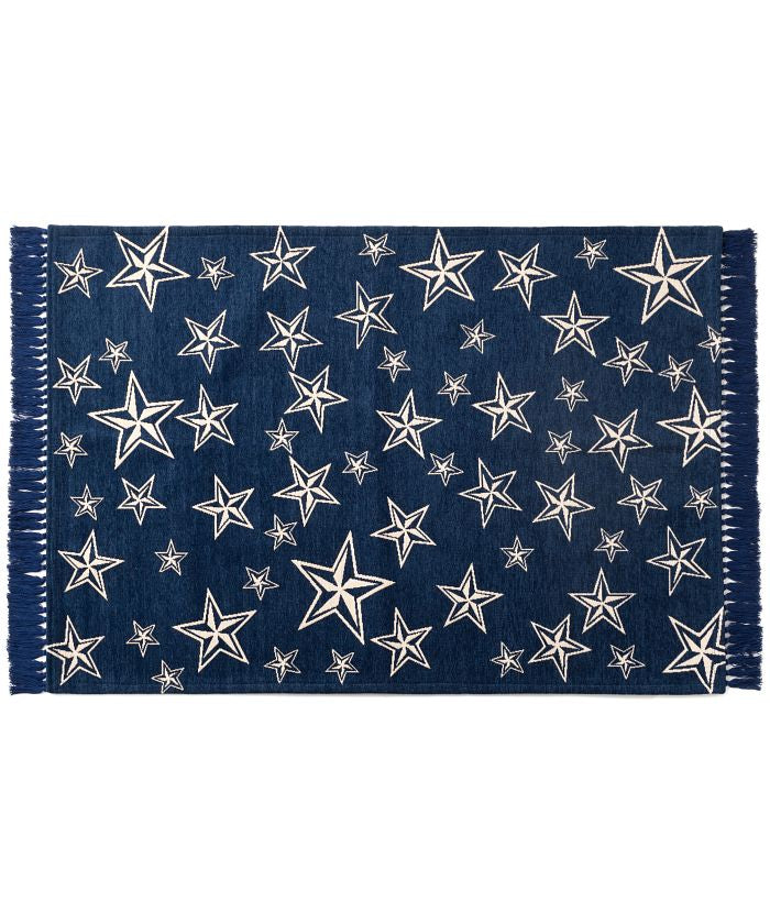 BRID STAR FRINGE RUG 90×130