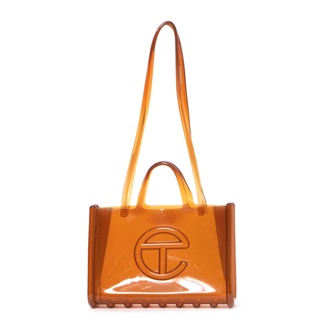 メリッサ melissa MELISSA LARGE JELLY SHOPPER BAG + TELFAR,CLEAR BROWN