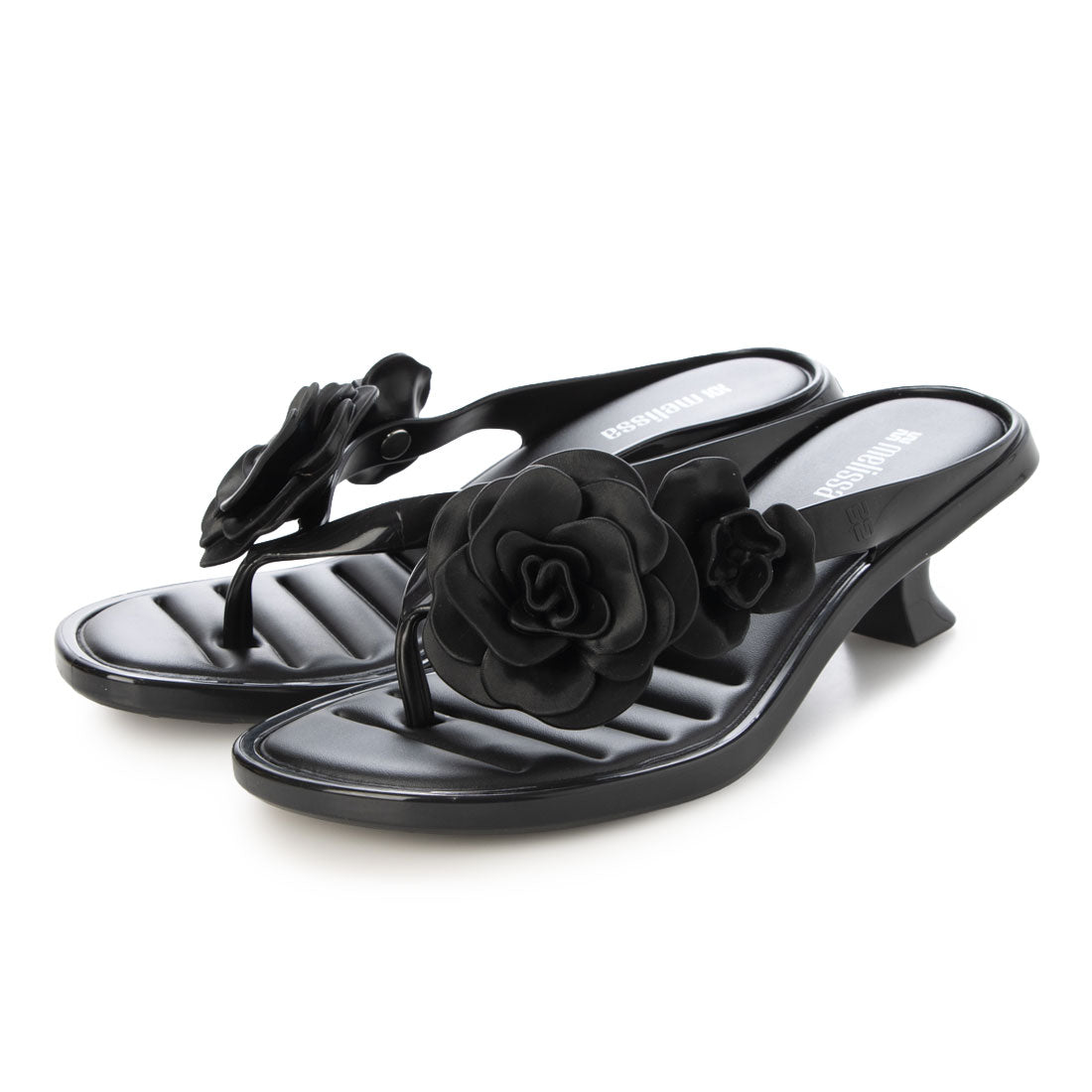メリッサ melissa MELISSA THONG KITTEN HEEL PETALS （BLACK） BLACK