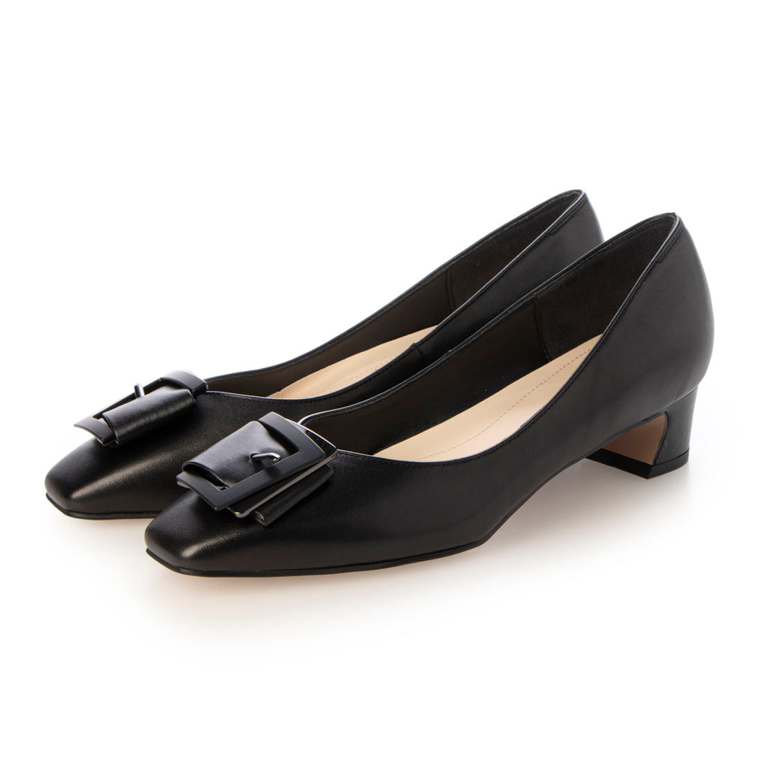 Melmo Buckle Motif Square Toe Pumps