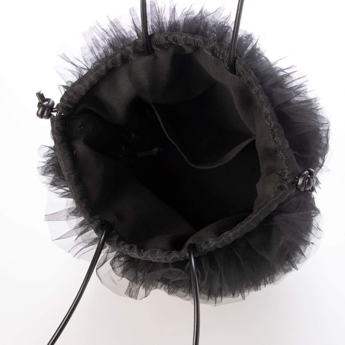 マーキュリーデュオ MERCURYDUO チュールフリル 雑材バケツ型ショルダーバッグ （GRY） GRY