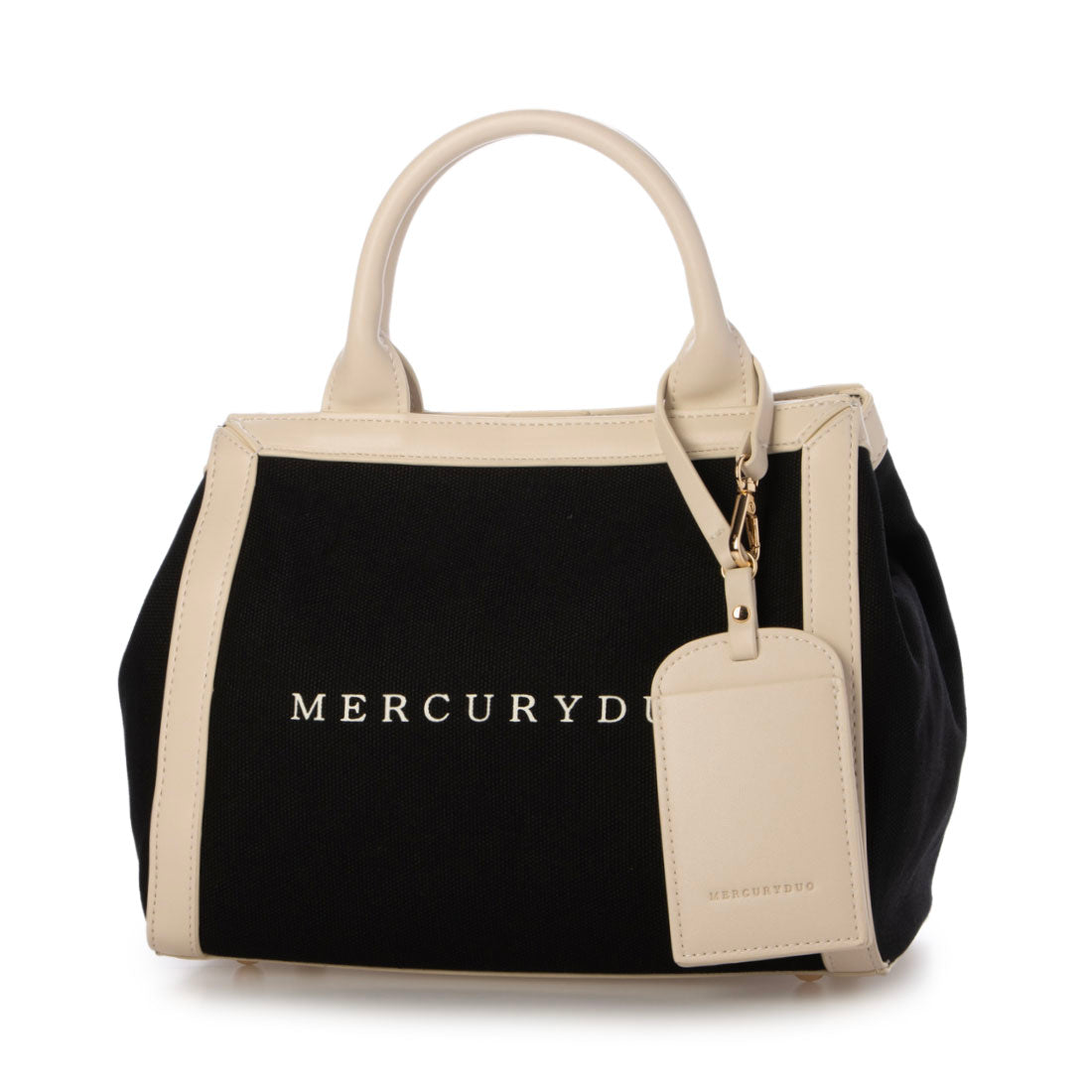 マーキュリーデュオ MERCURYDUO 軽量キャンバスロゴ 2WAYトートバッグ （BLK/IVO） BLK/IVO