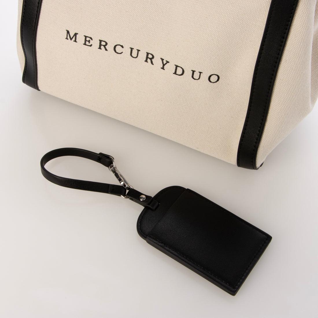 マーキュリーデュオ MERCURYDUO 軽量キャンバスロゴ 2WAYトートバッグ （BLK/IVO） BLK/IVO