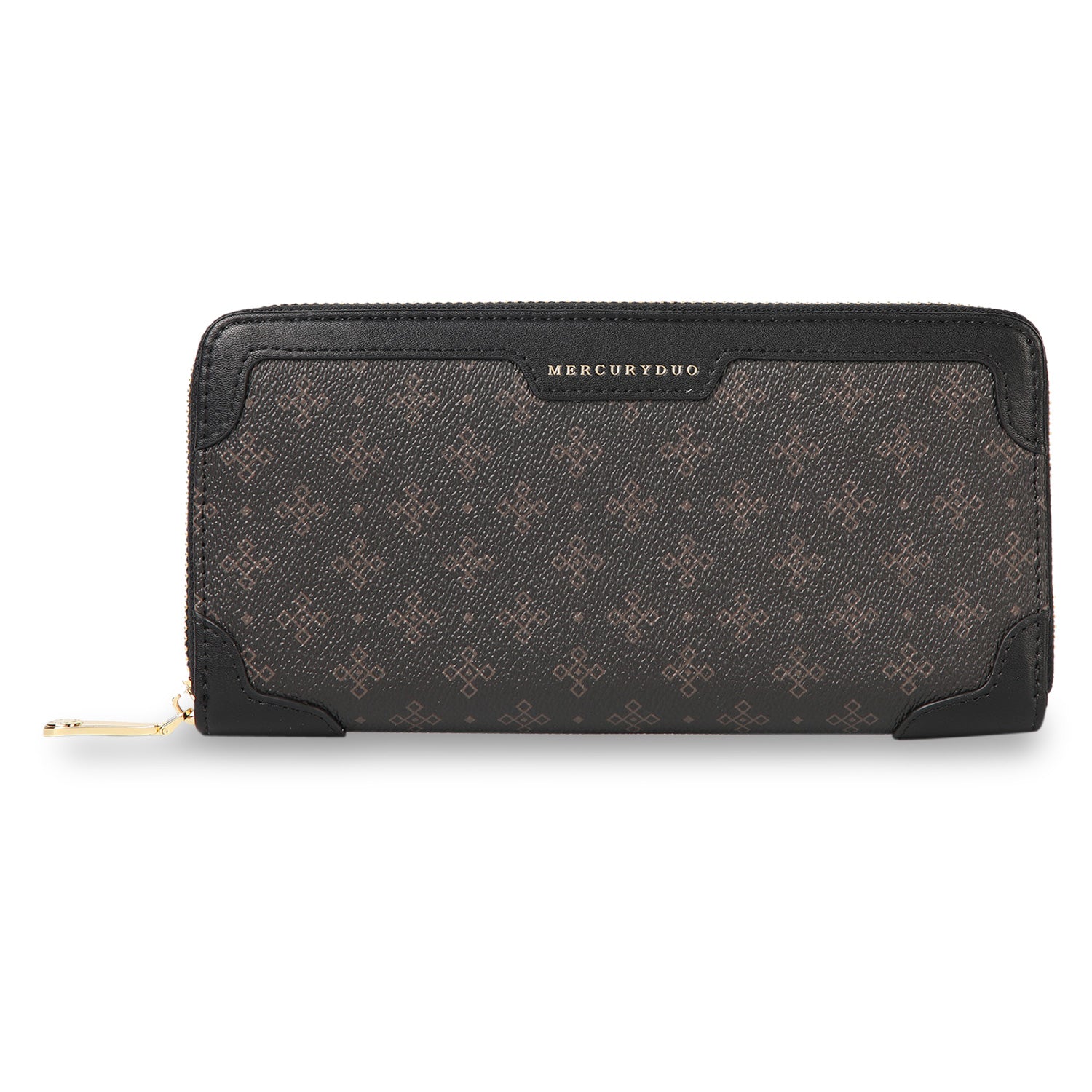 マーキュリーデュオ MERCURYDUO マーキュリーデュオ MERCURYDUO 財布 長財布 レディース ラウンドファスナー MONOGRAM LONG WALLET ブラック ベージュ 黒 MER-90060W （ブラック(76)） ブラック(76)