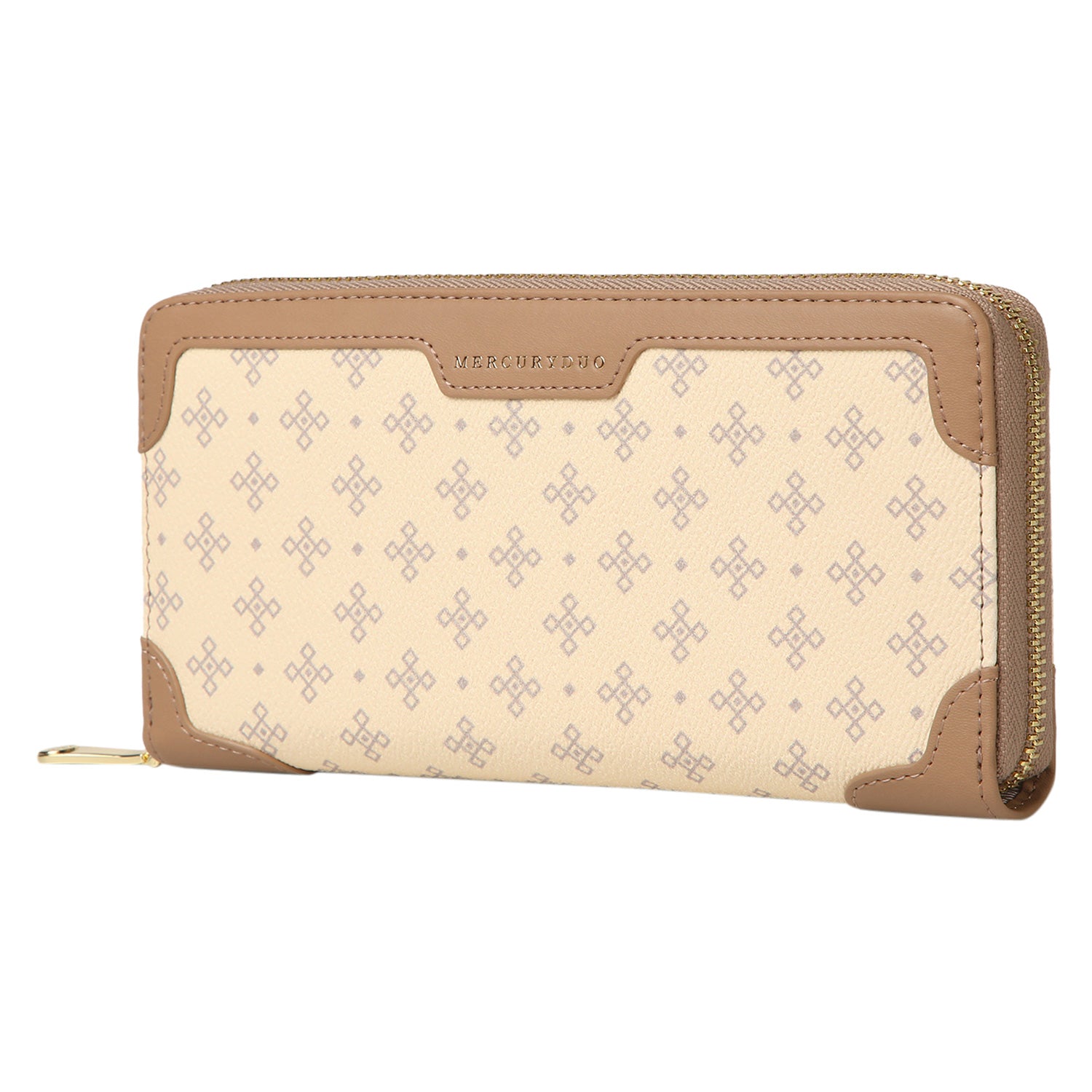 マーキュリーデュオ MERCURYDUO マーキュリーデュオ MERCURYDUO 財布 長財布 レディース ラウンドファスナー MONOGRAM LONG WALLET ブラック ベージュ 黒 MER-90060W （ブラック(76)） ブラック(76)