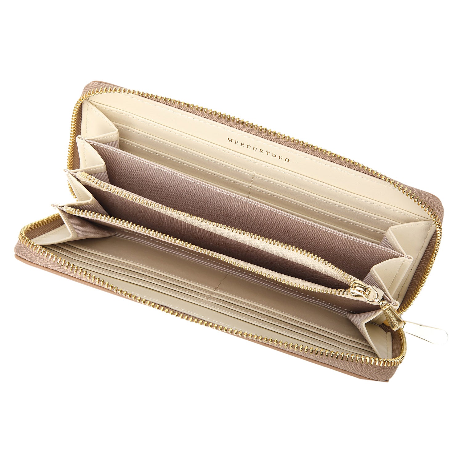 マーキュリーデュオ MERCURYDUO マーキュリーデュオ MERCURYDUO 財布 長財布 レディース ラウンドファスナー MONOGRAM LONG WALLET ブラック ベージュ 黒 MER-90060W （ブラック(76)） ブラック(76)