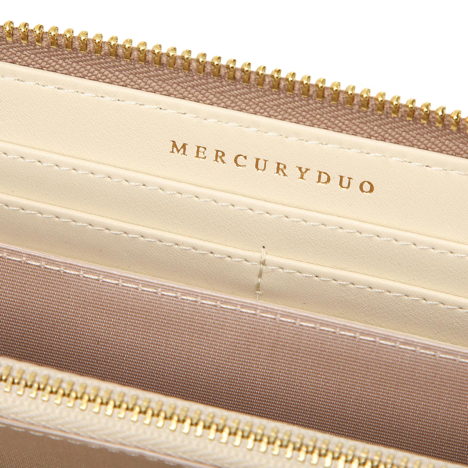 マーキュリーデュオ MERCURYDUO マーキュリーデュオ MERCURYDUO 財布 長財布 レディース ラウンドファスナー MONOGRAM LONG WALLET ブラック ベージュ 黒 MER-90060W （ブラック(76)） ブラック(76)