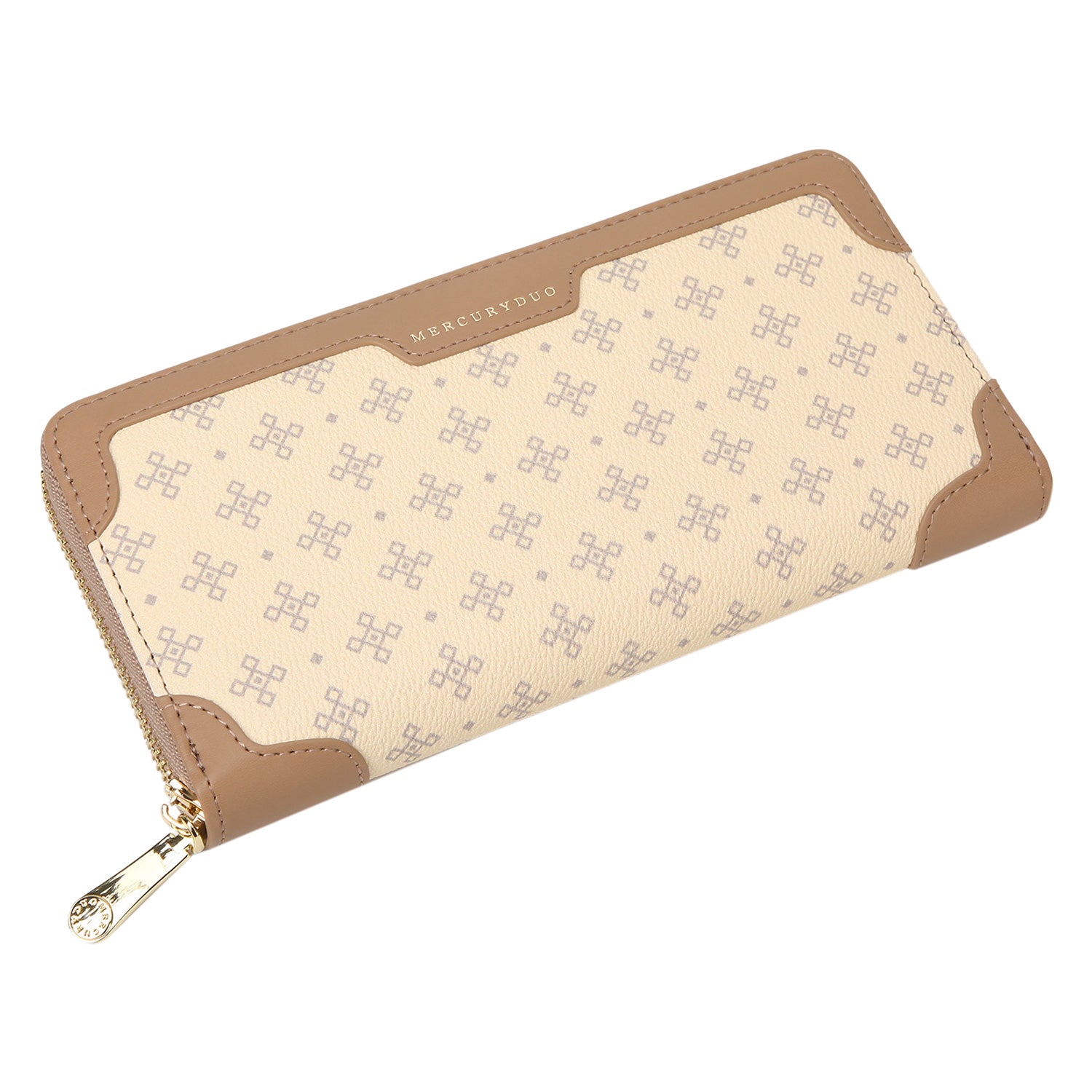 マーキュリーデュオ MERCURYDUO マーキュリーデュオ MERCURYDUO 財布 長財布 レディース ラウンドファスナー MONOGRAM LONG WALLET ブラック ベージュ 黒 MER-90060W （ブラック(76)） ブラック(76)
