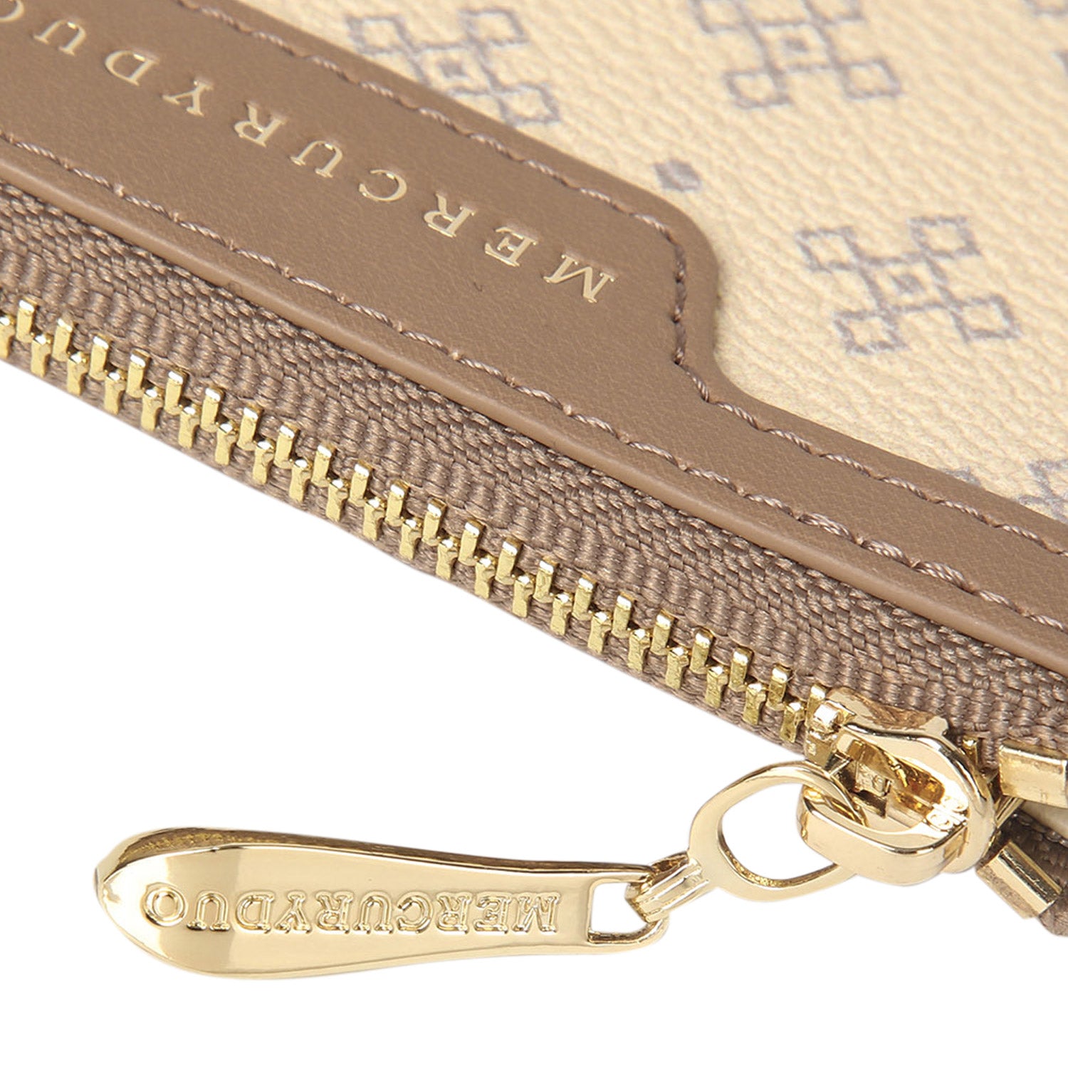 マーキュリーデュオ MERCURYDUO マーキュリーデュオ MERCURYDUO 財布 カードケース レディース L字ファスナー MONOGRAM SLIM WALLET ブラック ベージュ 黒 MER-90080W