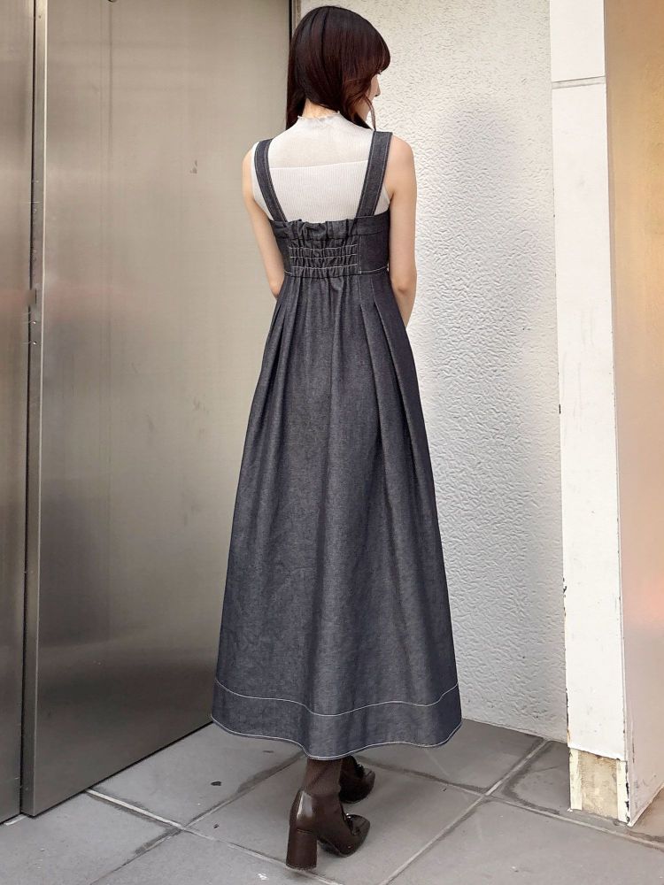 マーキュリーデュオ MERCURYDUO デニムフラワーモチーフジャンスカ （オフホワイト） オフホワイト