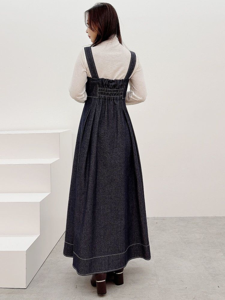 マーキュリーデュオ MERCURYDUO デニムフラワーモチーフジャンスカ （オフホワイト） オフホワイト