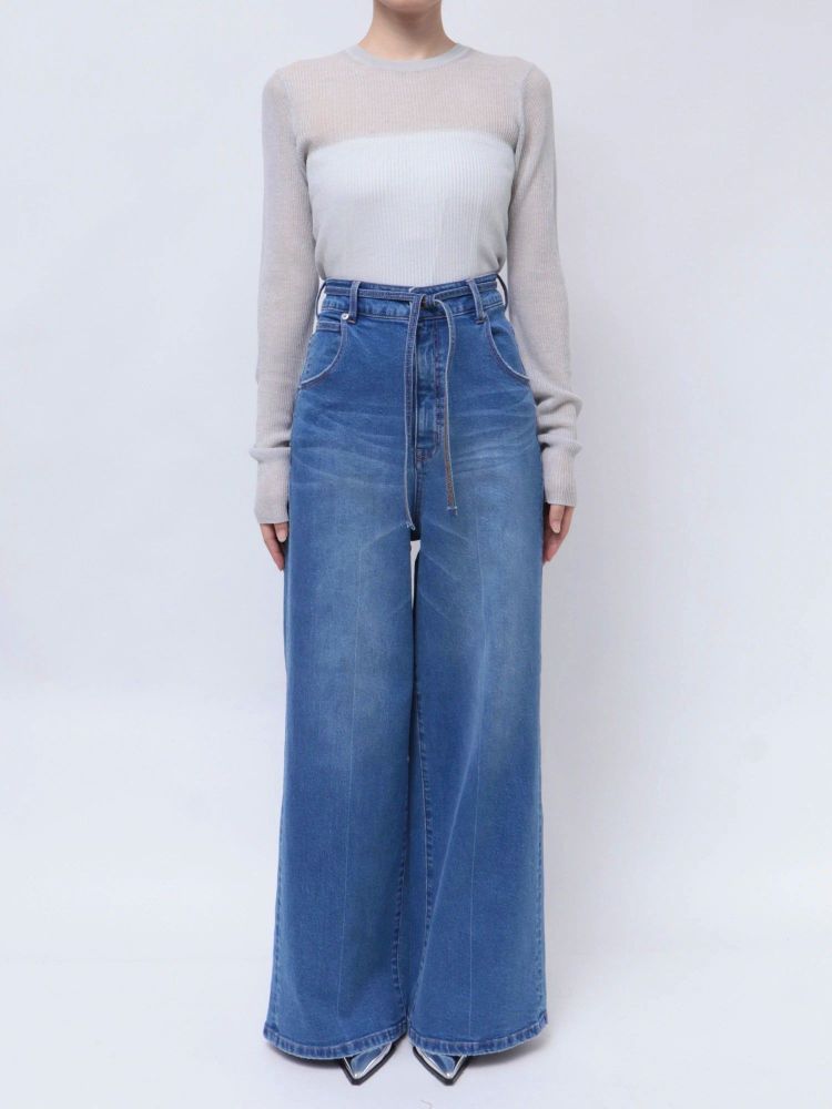 マーキュリーデュオ MERCURYDUO ハイライズワイドレッグデニム （ブルー） ブルー