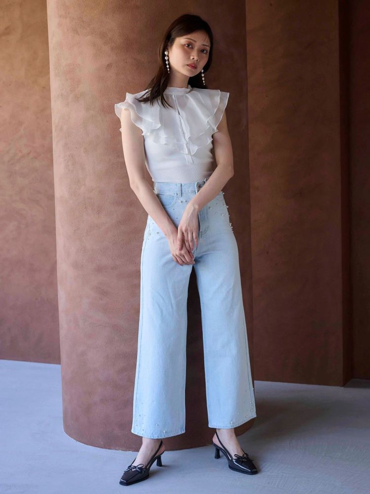 マーキュリーデュオ MERCURYDUO パールデニムパンツ （ブルー） ブルー