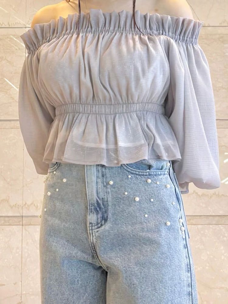 マーキュリーデュオ MERCURYDUO パールデニムパンツ （ブルー） ブルー