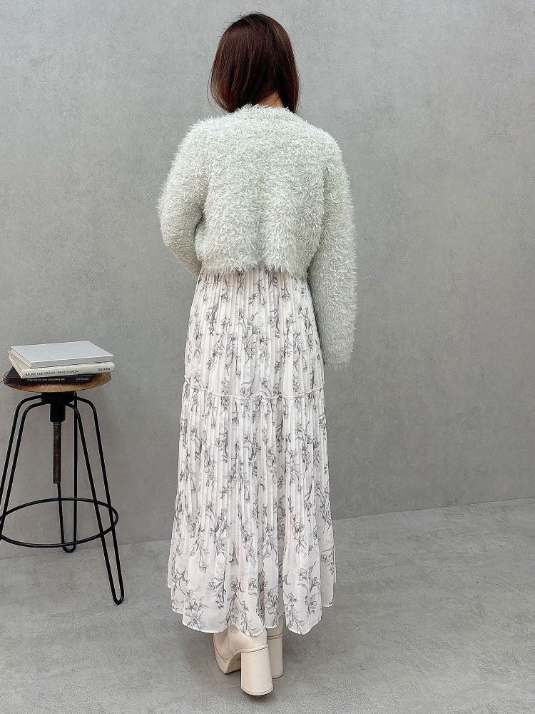 マーキュリーデュオ MERCURYDUO 花柄プリーツティアードワンピース （アイスブルー） アイスブルー