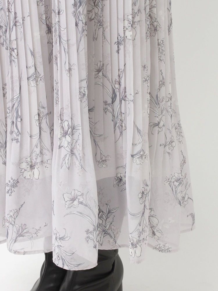 マーキュリーデュオ MERCURYDUO 花柄プリーツティアードワンピース （アイスブルー） アイスブルー