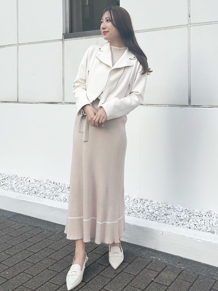 マーキュリーデュオ MERCURYDUO 配色クロスリボンニットワンピース （ブルー） ブルー