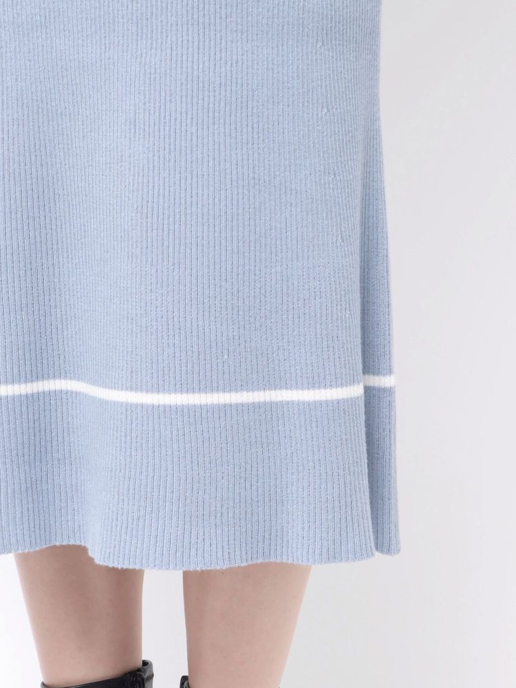 マーキュリーデュオ MERCURYDUO 配色クロスリボンニットワンピース （ブルー） ブルー