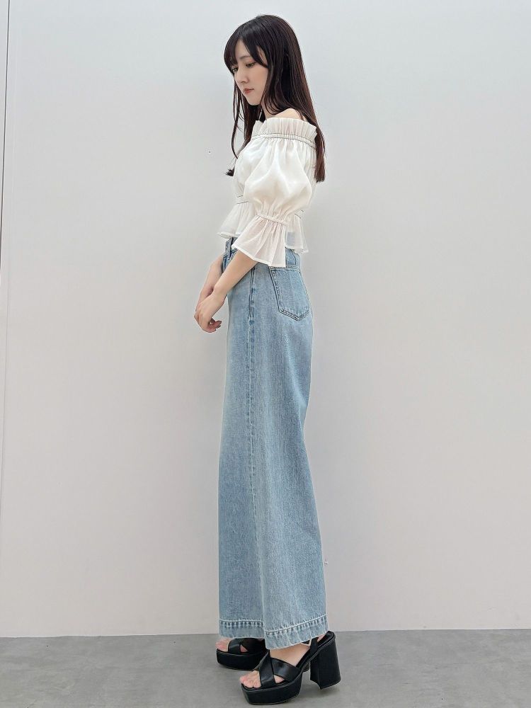 マーキュリーデュオ MERCURYDUO 2WAYオフショルシャーリングブラウス （オフホワイト） オフホワイト