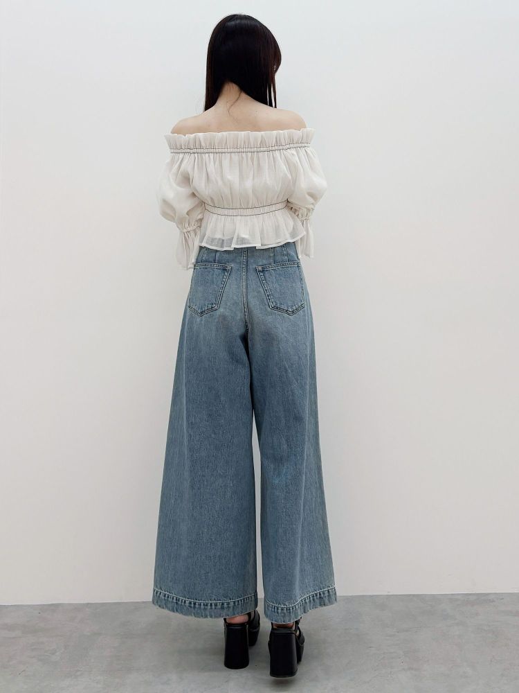 マーキュリーデュオ MERCURYDUO 2WAYオフショルシャーリングブラウス （オフホワイト） オフホワイト