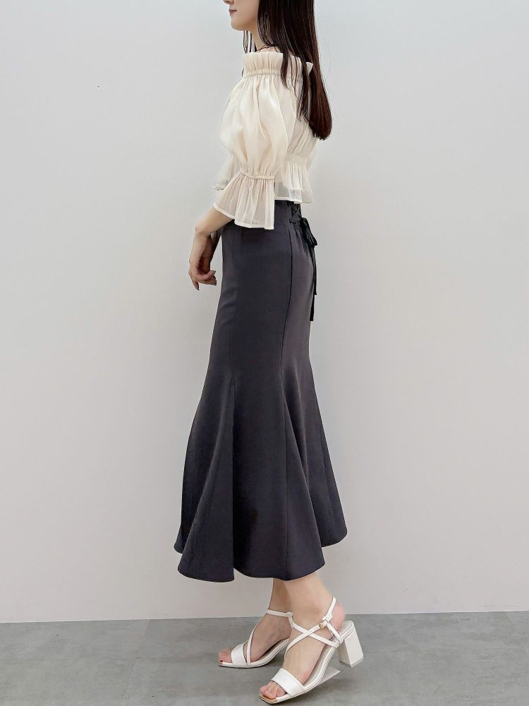 マーキュリーデュオ MERCURYDUO 2WAYオフショルシャーリングブラウス （オフホワイト） オフホワイト